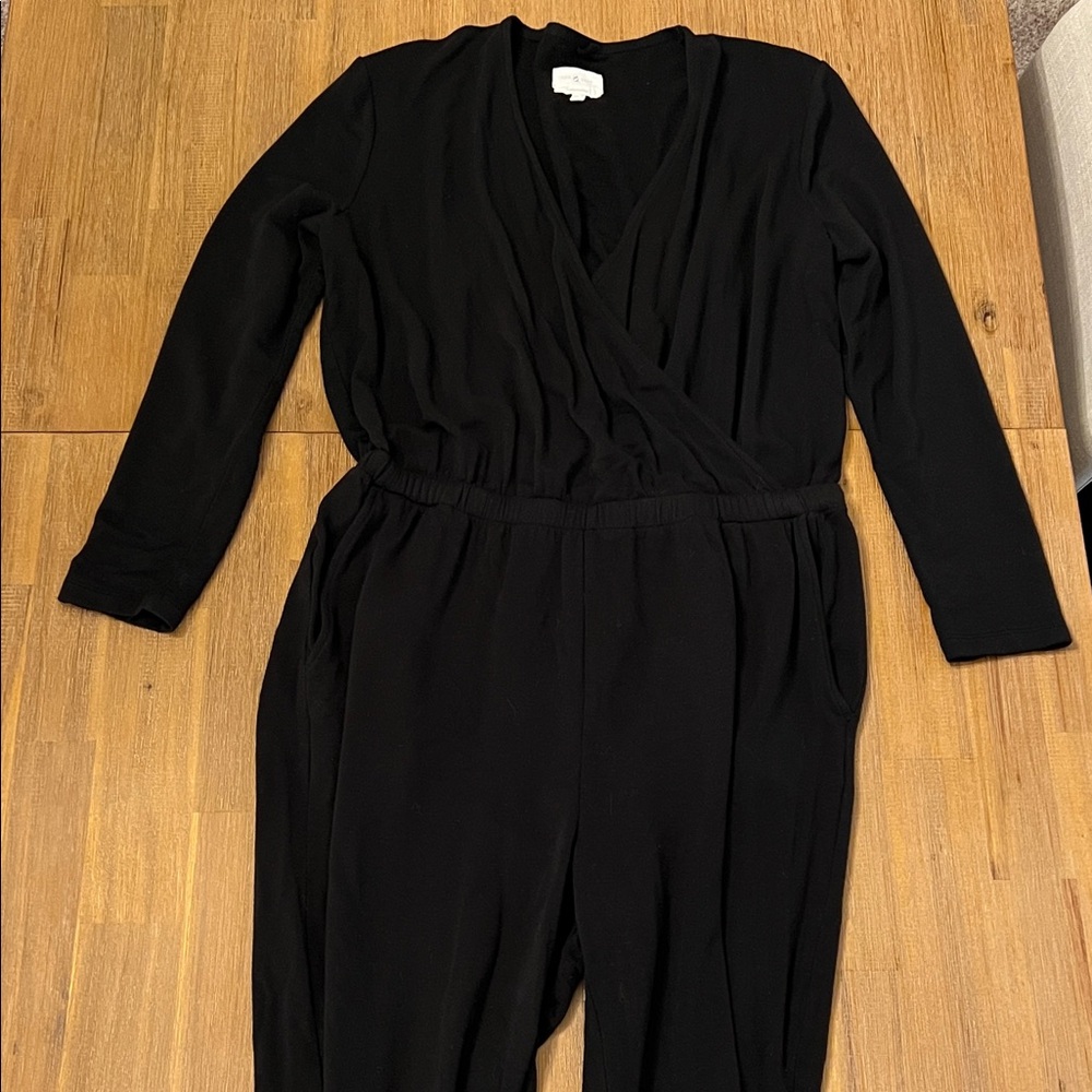 Lou & Grey Wrap Front Black Jumpsuit